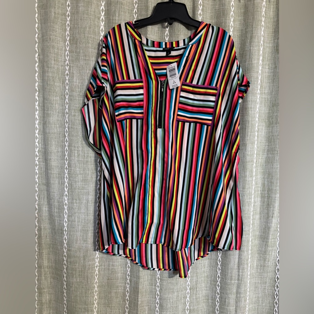 Torrid Colorful Striped Blouse NWT
